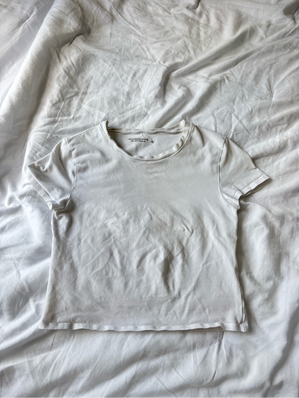 Abercrombie & Fitch White Crew Tee